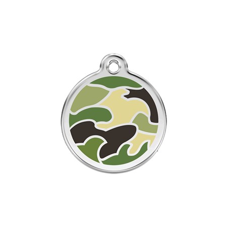 RED DINGO MEDAGLIA ACCIAIO INOX CAMOUFLAGE MILITARE VERDE 1CG