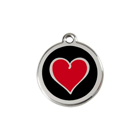 RED DINGO MEDAGLIA ACCIAIO INOX HEART BLACK 1HB