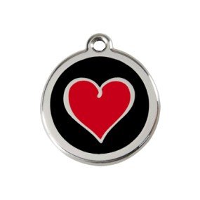 RED DINGO MEDAGLIA ACCIAIO INOX HEART BLACK 1HB