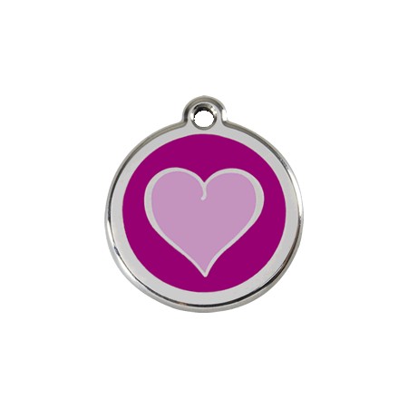 RED DINGO MEDAGLIA ACCIAIO INOX HEART PURPLE 1HP