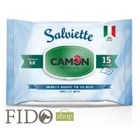 Salviette Aloe Detergenti Occhi per Cani e Gatti Camon