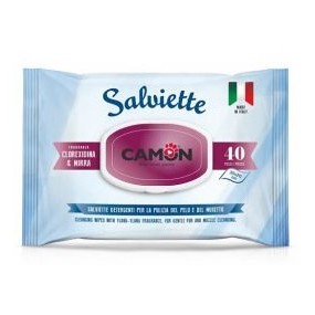 Camon salviettine detergenti cani e gatti alla clorexidina e mirra 40 pezzi