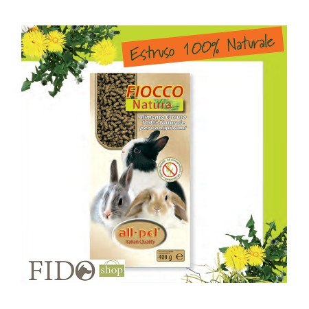 All Pet Fiocco Natura Estruso 100% Naturale per Conigli Nani Adulti 400gr