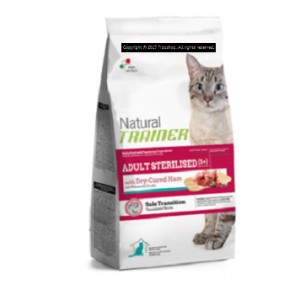 Natural Trainer Adult Sterilised con Prosciutto Crudo per Gatto Adulto Sterilizzato 1,5Kg