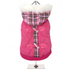 Urban Pup Cappottino Scozzese Ski Parka Trapuntato con Cappuccio