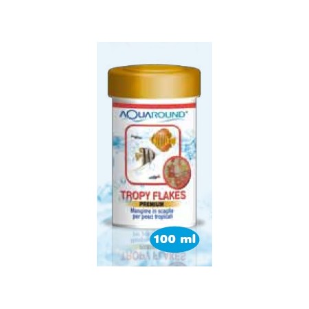 Aquaround Tropy Flakes Premium Mangime in Fiocchi per Pesci Tropicali 100ml