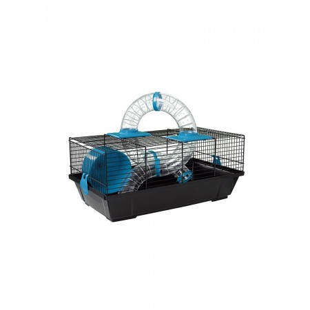 Gabbia per Criceti e Gerbilli 50x27xh37cm Voltregà Nero e Azzurro