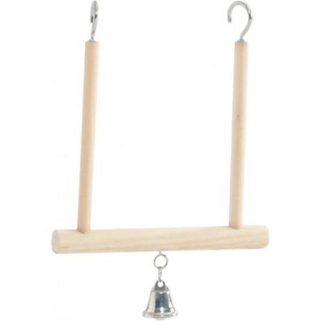 Beeztees Altalena Legno con Campana per Piccoli Volatili e Piccoli Pappagalli