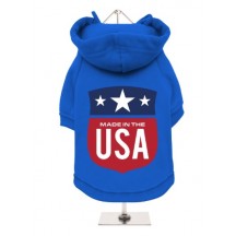 Urban Pup - Felpa Blu Cobalto con Cappuccio Stemma Made in The USA