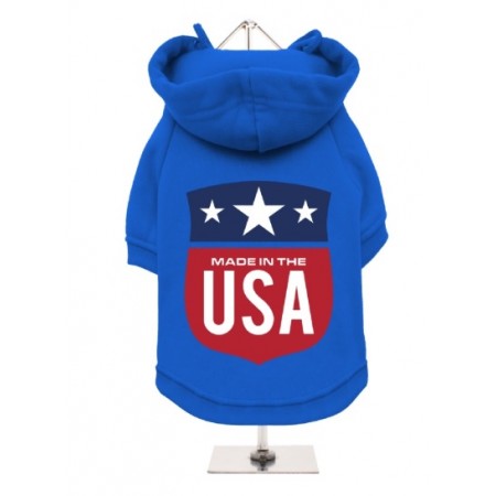 Urban Pup - Felpa Blu Cobalto con Cappuccio Stemma Made in The USA