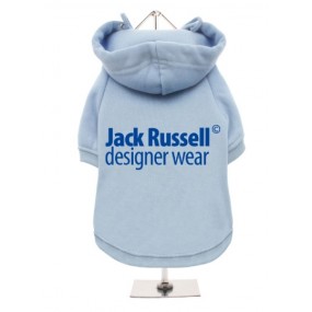 Urban Pup - Felpa Azzurra con Cappuccio Jack Russell Designer Wear Glitter Blue