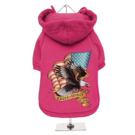 Urban Pup - Felpa Fucsia con Cappuccio Eagle Spirit of USA