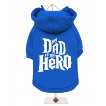 Urban Pup - Felpa Blu Cobalto con Cappuccio My Dad is My Hero Scritta Argento