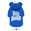 Urban Pup - Felpa Blu Cobalto con Cappuccio My Dad is My Hero Scritta Argento