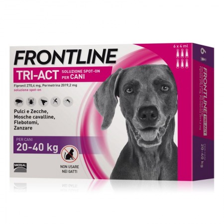 Frontline Tri Act 20-40 Kg Antiparassitario per Cani 6 fiale