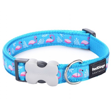 RED DINGO FLAMINGO COLLAR DOG ADJUSTABLE SIZE S