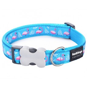 RED DINGO FLAMINGO COLLAR DOG ADJUSTABLE SIZE S