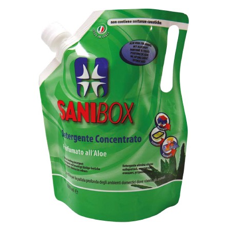 SANIBOX DETERGENTE CONCENTRATO ELIMINA ODORI PROFUMATO ALL'ALOE 1 Lt 1LITRO