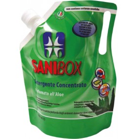 SANIBOX DETERGENTE CONCENTRATO ELIMINA ODORI PROFUMATO ALL'ALOE 1 Lt 1LITRO