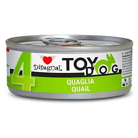 Disugual Toy Umido Quaglia 96% Vitamine e Minerali Lattina da 85gr