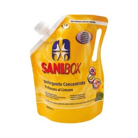 SANIBOX DETERGENTE CONCENTRATO ELIMINA ODORI PROFUMATO AL LIMONE 1 LITRO