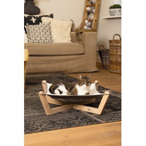 Amaca per Gatti Design by Lotte in Legno e Tessuto Caldo 51x51x18,5