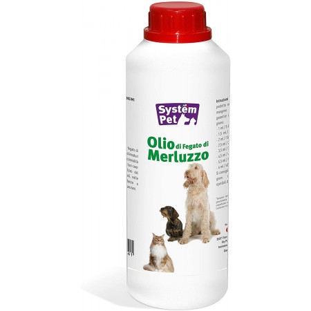 System Pet - Olio di Fegato di Merluzzo - Omega 3 e Vitamine A e D3 1 Litro