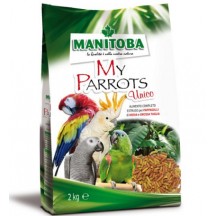 Manitoba My Parrots Unico Estruso di Qualita' Superiore per Pappagalli di Medie e Grandi Dimensioni 2Kg