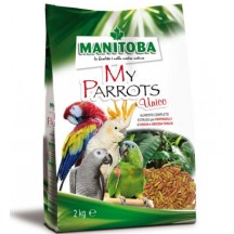 Estruso Manitoba My Parrots Unico Estruso di Qualita' Superiore per Pappagalli di Medie e Grandi Dimensioni 2Kg