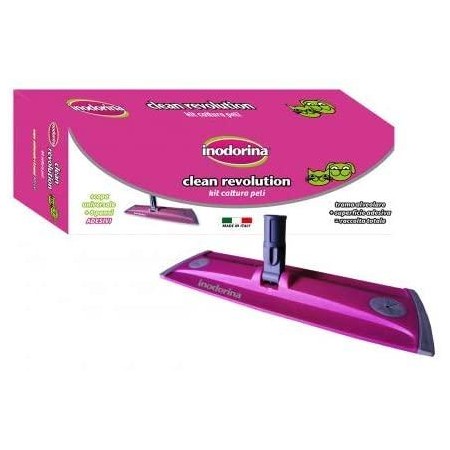 Inodorina Clean Revolution Kit Cattura Peli ( Scopa Universale + 8 panni )